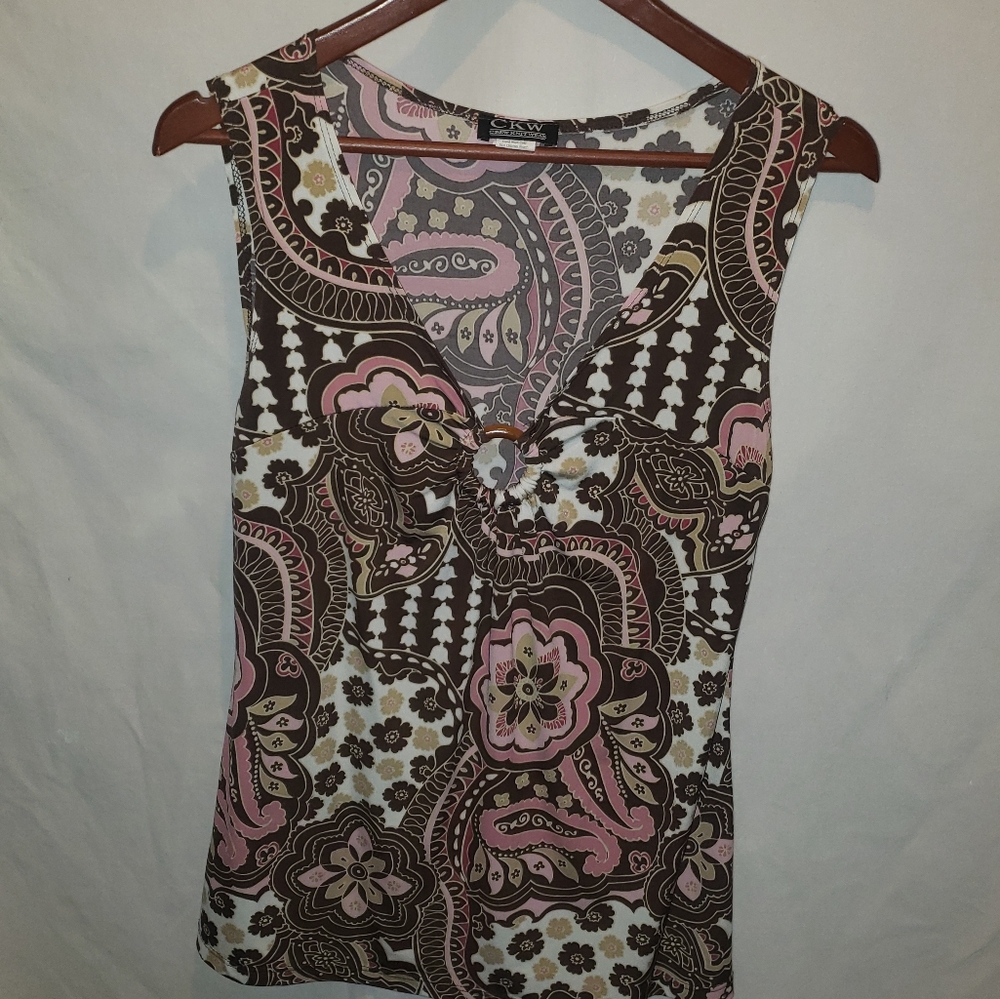 🖐5/$25🖐CKW Crew Knit Wear V-Neck Sleeveless Top